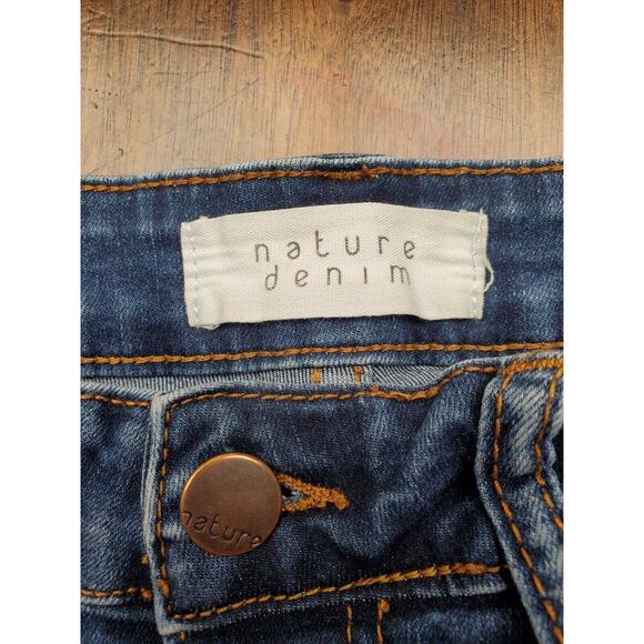 Junior's Nature Denim Darkwash Skinny Jeans Button Fly Frayed Ankles | Size 5 - Picture 9 of 10